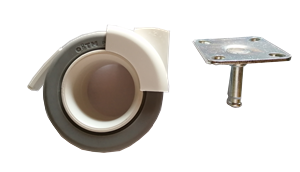  Ruote Per Mobili Grigio/Bianche Con Freno Con Piastra  661.24.514 
